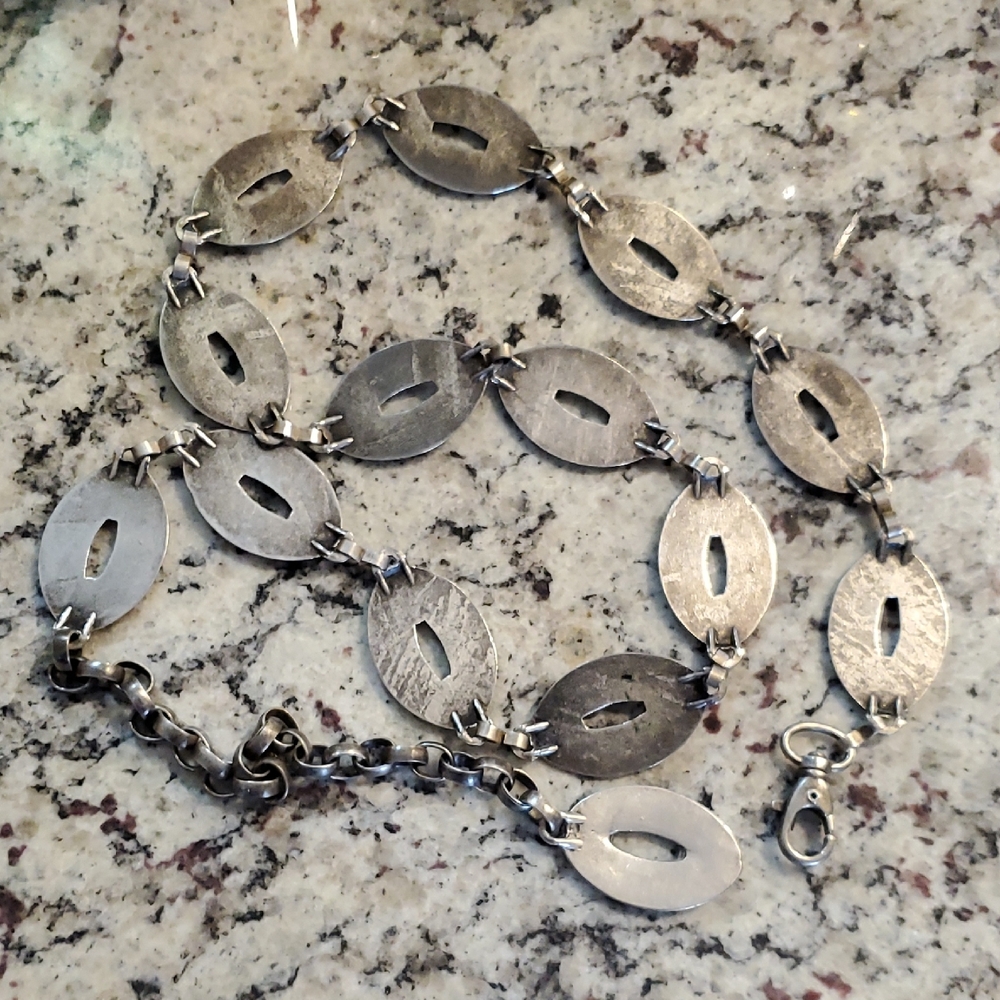 Vintage Heavy Silver Concho Belt - Picture 2 of 2